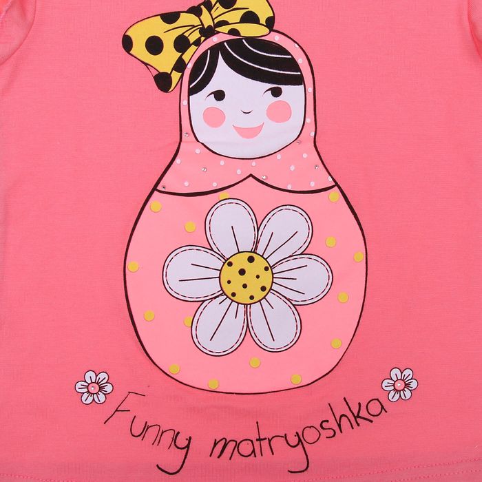 Комплект для девочки "Матрешка", рост 98-104 см (28), цвет карамель/тёмно-синий