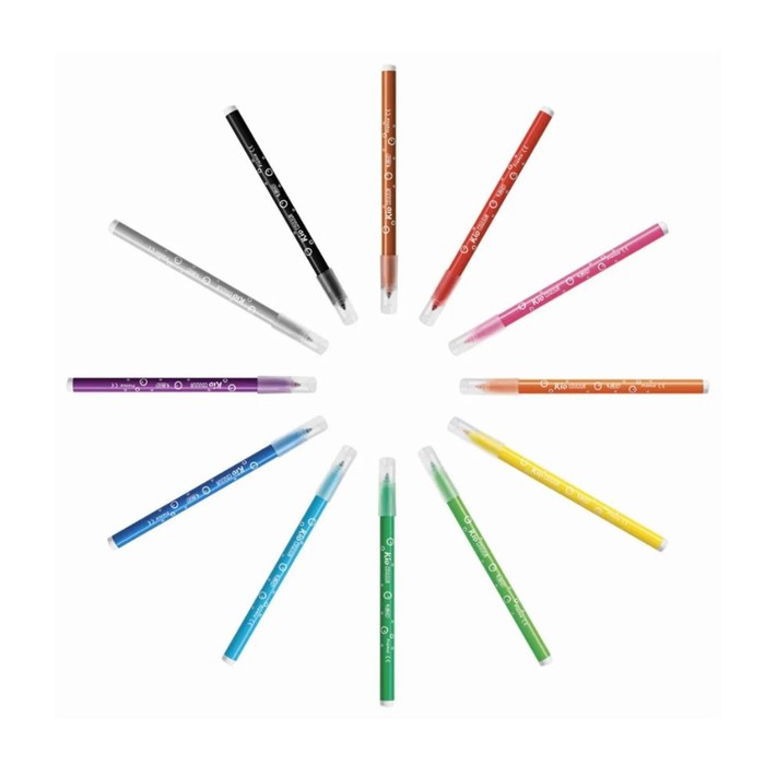 

Фломастеры 12 цветов BIC Kid Couleur, детские, смываемые, среднее письмо