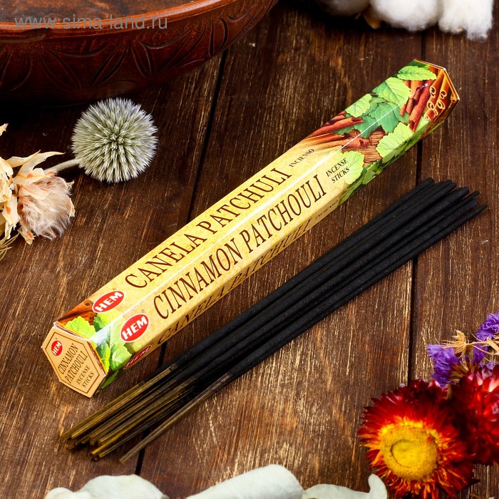 

Благовония HEM "Cinnamon Patchouli. Корица Пачули", 20 палочек в упаковке, шестигранник