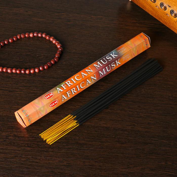 Благовония шестигранник HEM African musk Африканский мускус 20 палочек в упаковке