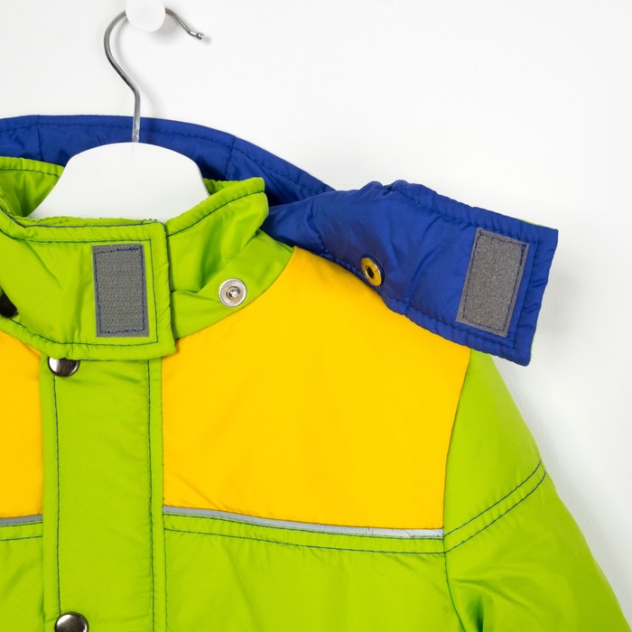 Куртка для мальчика, рост 140 см, цвет василек/лайм/желтый_КМ 03-24