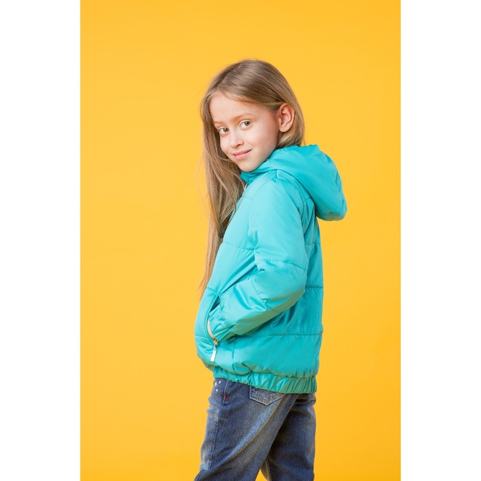 Куртка для девочки на резинке, рост 98 см, цвет бирюза_КУД 03-31