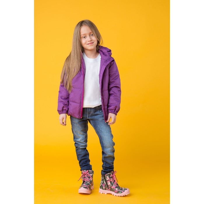 Куртка для девочки балон, рост 110 см, цвет фиолетовый_КУД 02-24