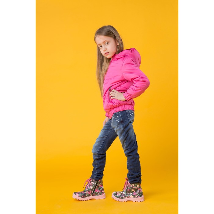 Куртка для девочки на резинке, рост 122 см, цвет розовый_КУД 03-15