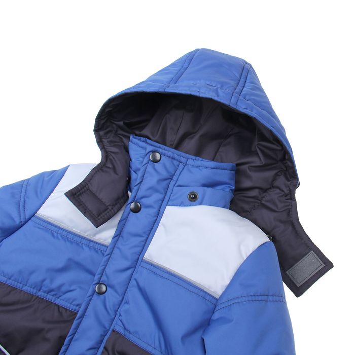 Куртка для мальчика, рост 134 см, цвет серый/голубой/белый_КМ 03-13