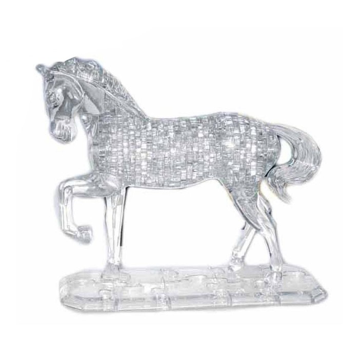 3D пазл «Лошадь», кристаллический, на подставке, 100 деталей, цвета МИКС, в пакете