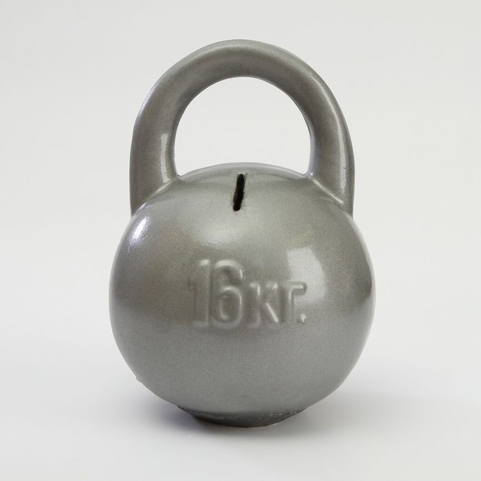 Копилка "Гиря: 16 кг" серая