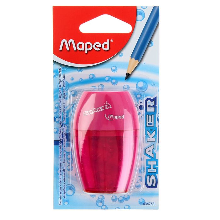 Точилка 1 отверстие с контейнером Maped SHAKER, в блистере, микс