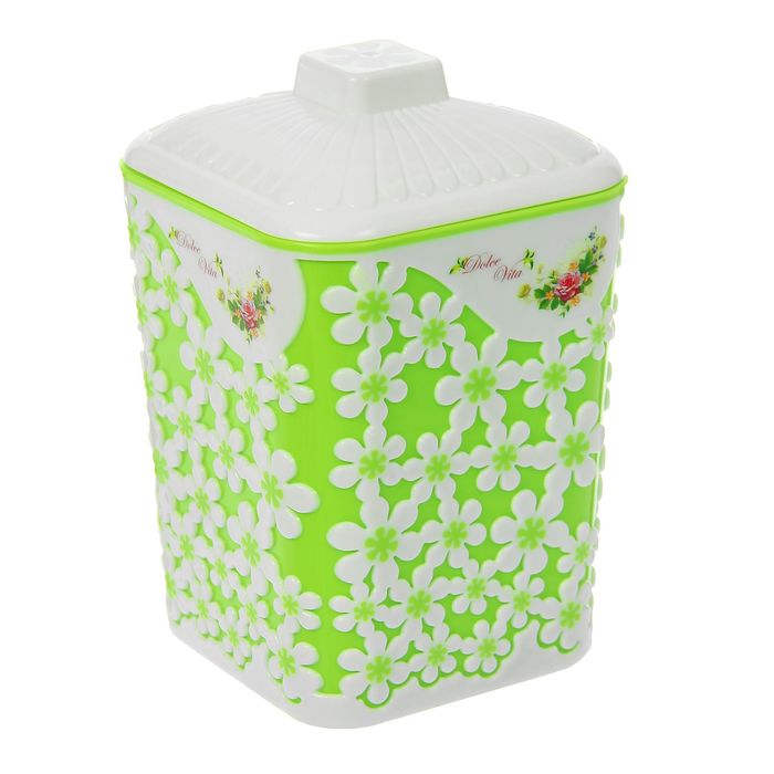 Банка 1 л с крышкой "Дольче Вита", цвет салатовый