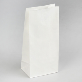 Пакет бумажный фасовочный, прямоугольное дно, белый, 12 х 8 х 25 см Ош
