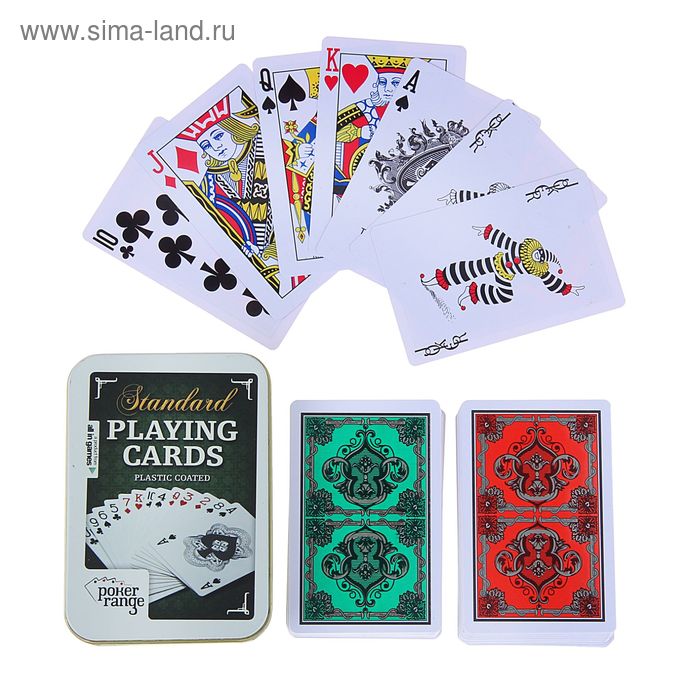 Карты игральные пластиковые Poker range, 54 шт, 28 мкм, 8.8 х 5.8 см, микс пластиковые карты 54 шт poker club премиум