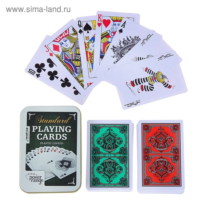 

Карты игральные пластиковые "Poker range", 54 шт, 28 мкм, 8.8 х 5.8 см, микс