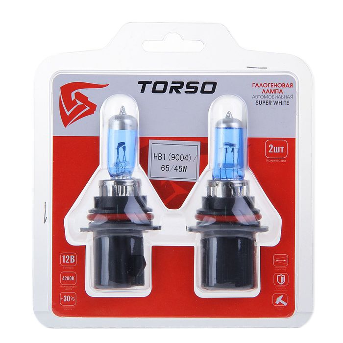 Комплект галогенных ламп TORSO HB1, 4200 K, 12 В, 65/45 Вт, SUPER WHITE