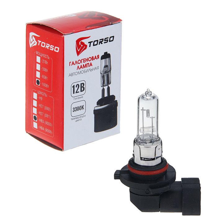 Галогенная лампа TORSO HB3, 3300 K, 12 В, 100 Вт