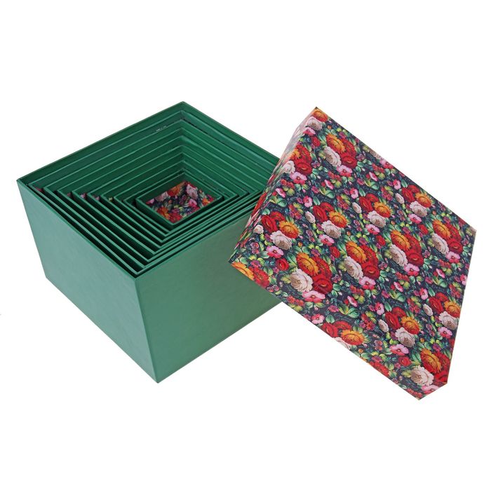 Набор коробок 10в1 "Узор", 20 х 20 х 12,5 - 7 х 7 х 4 см