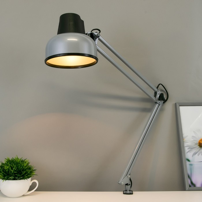 Светильник настольный "Бета", серебро, без лампы