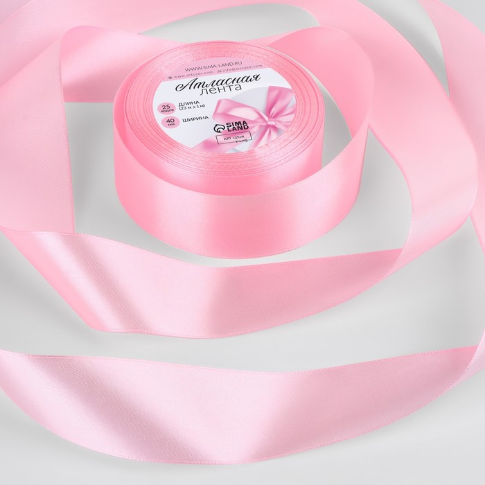 Лента атласная, 40 мм × 23 ± 1 м, цвет розовый №04 лента атласная 50 мм × 23 ± 1 м цвет пастельно розовый 43