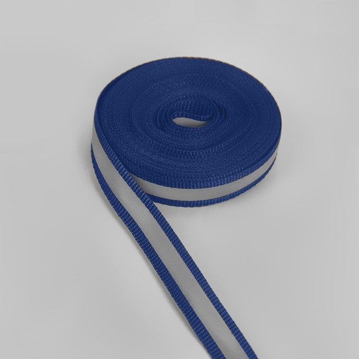 Светоотражающая лента-стропа, 10 мм, 5 ± 1 м, цвет тёмно-синий светоотражающая лента резинка 20 мм 10 1 м цвет черный в упаковке шт 1