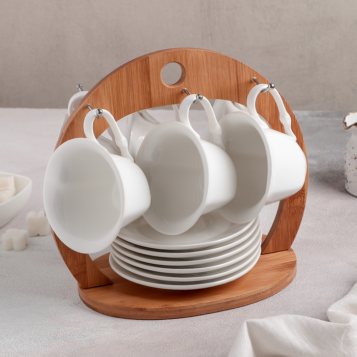 Набор чайный "Эстет", 12 предметов на подставке: 6 кружек 150 мл, 6 блюдец