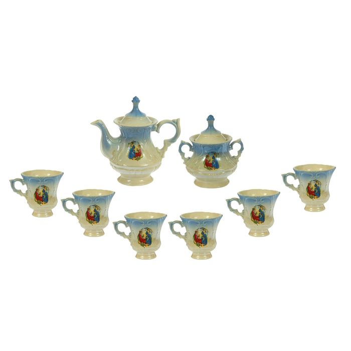 Чайный набор "Блиц" голубой, Мадонна, 8 предметов 0,6/0,25 л