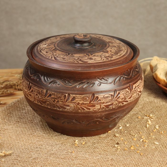 Жаровня "Цветник" ангоб, 4 л