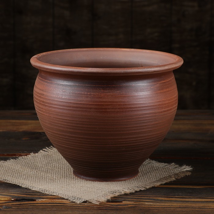 Кашпо, красная глина, 3 л