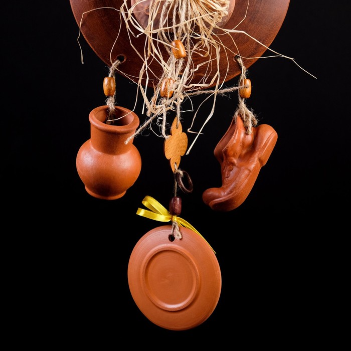 Оберег "Крышка" 3 предмета, кошелек, рафия