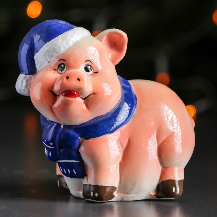 Копилка "Поросёнок в шарфе", микс