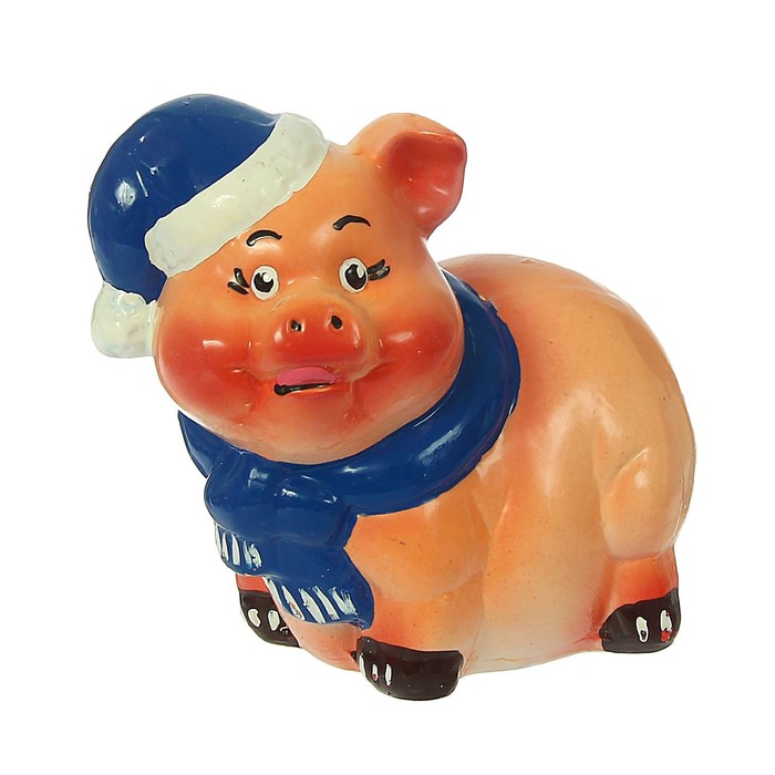 Копилка "Поросёнок в шарфе", микс