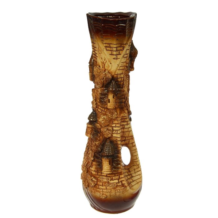 Ваза напольная "Кора" замки, коричневая