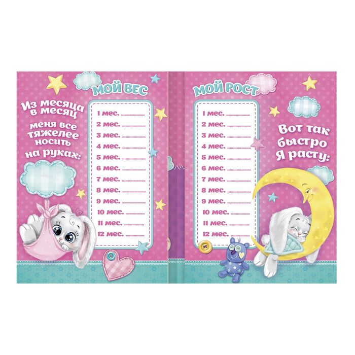 Плакат в папке "Мой удивительный первый год" для девочки