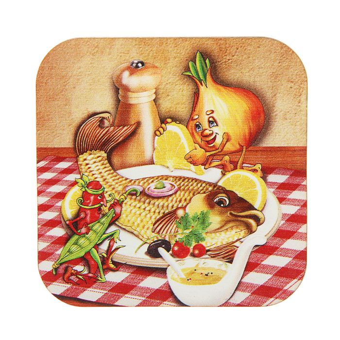 Набор подставок под горячее «Весёлая кухня: рыбка», 4 шт