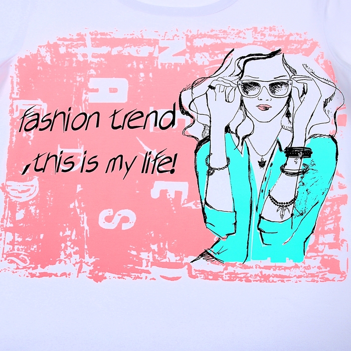 Футболка женская, цвет белый, рост 158-164 см, размер 44