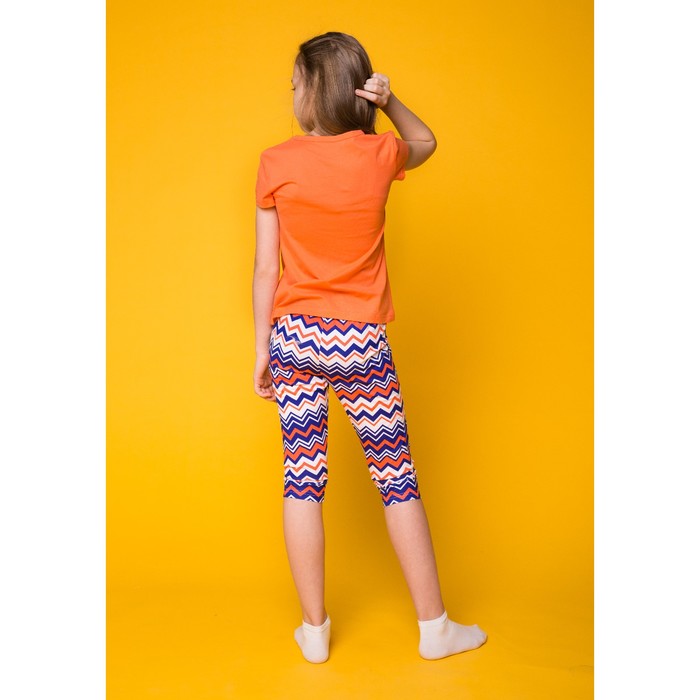 Комплект для девочки (футболка+капри), рост 158-164 см (40), цвет коралл