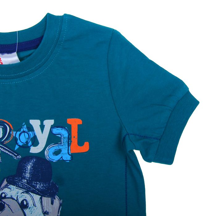 Комплект для мальчика (футболка, шорты), рост 92 см (56), цвет зелёный/тёмно-синий