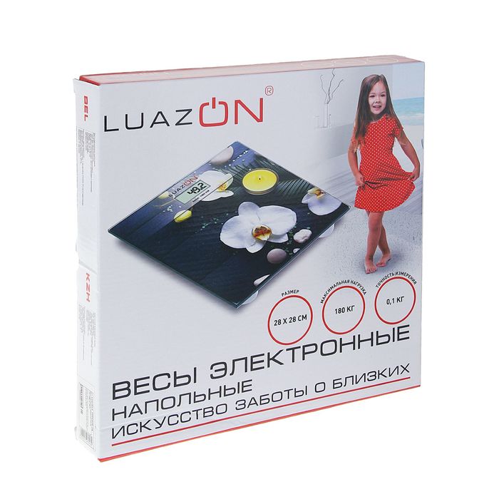 Весы напольные LuazON LVP-1808, электронные, до 180 кг, "Цветок"