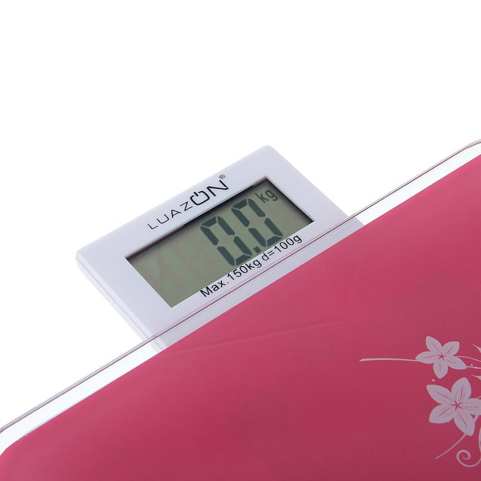 Весы напольные LuazON LVP-1801, электронные, до 150 кг, красные