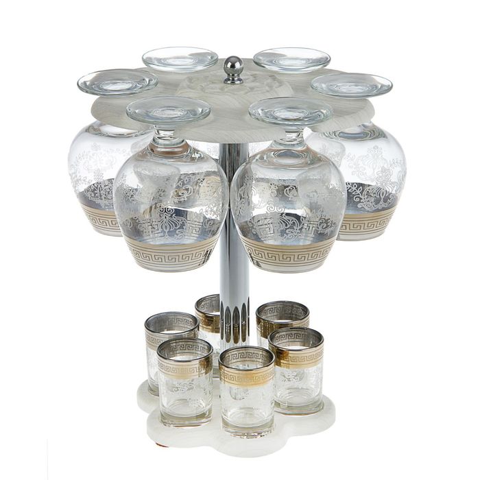 Мини-бар 12 предметов коньяк, гравировка, белый 350/50 мл