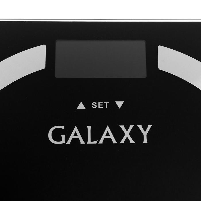 Весы напольные Galaxy GL 4850, диагностические, до 180 кг, 1хCR2032, стекло, чёрные