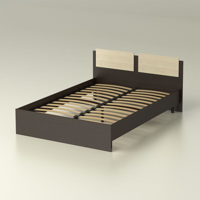 Кровать 140 с орт.основанием "Танго" с накл. (1468х812х2032) - венге/ дуб млечный