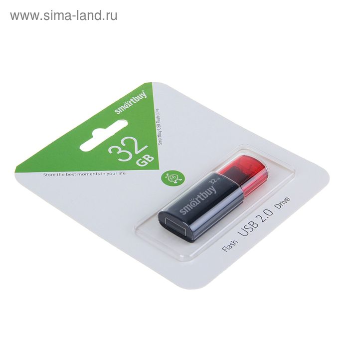 

Флешка Smartbuy Click, 32 Гб, USB2.0, чт до 25 Мб/с, зап до 15 Мб/с, чёрная