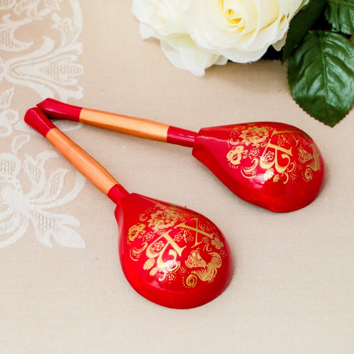 Ложка полубаская с росписью "ХВ", хохлома, микс