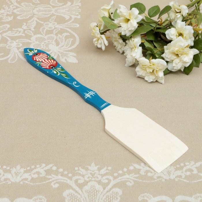 Лопатка «Цветы» кухонная, городецкая роспись