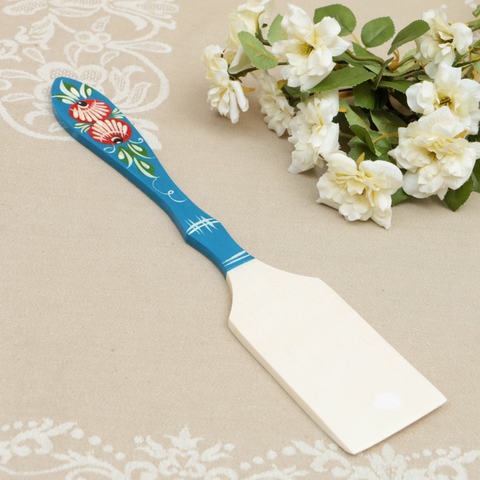 Лопатка «Цветы» кухонная, городецкая роспись