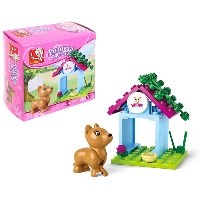 Конструктор «Розовая мечта: собачка», 19 деталей