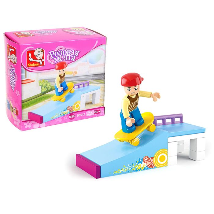 Конструктор «Розовая мечта: скейтбордист», 23 детали