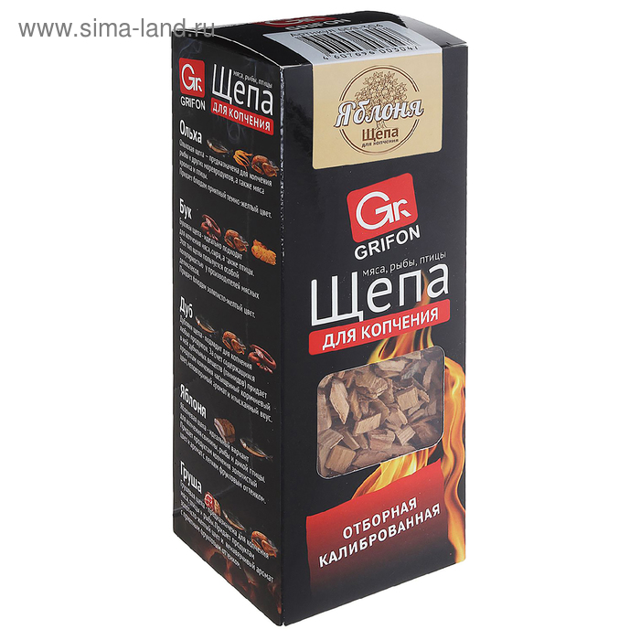 

Щепа для копчения GRIFON, ЯБЛОНЯ 1 дм3, в коробке, 600-304