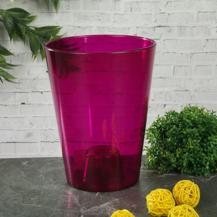 Кашпо 1,2 л "ЛаВанда", цвет темно-фиолетовый