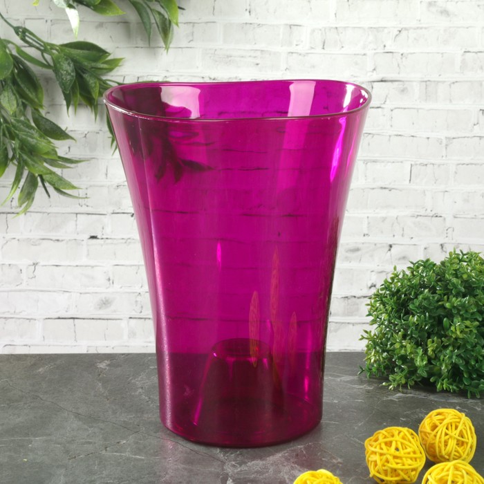 Кашпо 1,3 л "Волна орхидейная", цвет темно фиолетовый