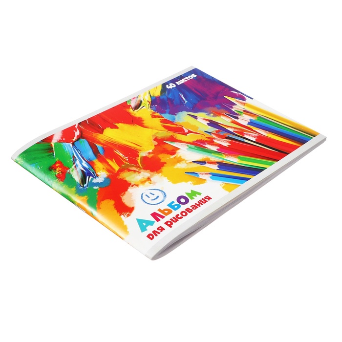 фото Альбом для рисования а5, 40 листов на скрепке "карандаши", обложка мелованный картон, блок 100 г/м² calligrata